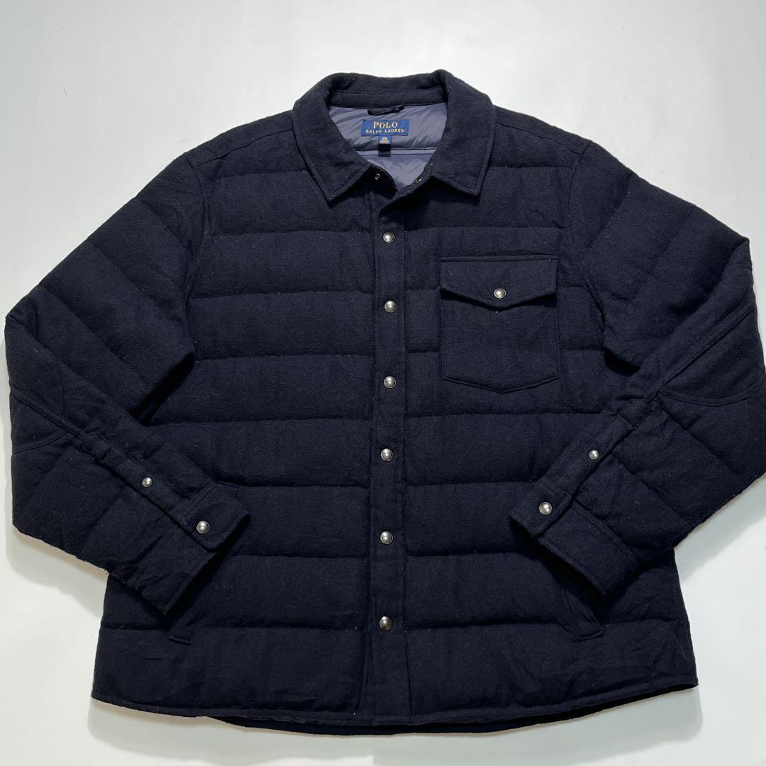 ラルフローレン ダウンジャケット シャツジャケット型 2XL 濃紺 7627