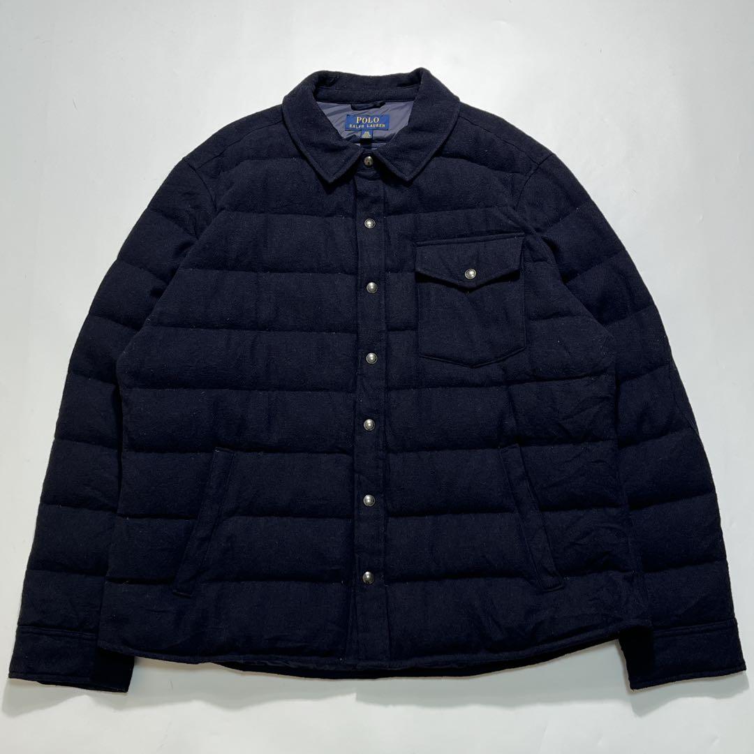 ラルフローレン ダウンジャケット シャツジャケット型 2XL 濃紺 7627