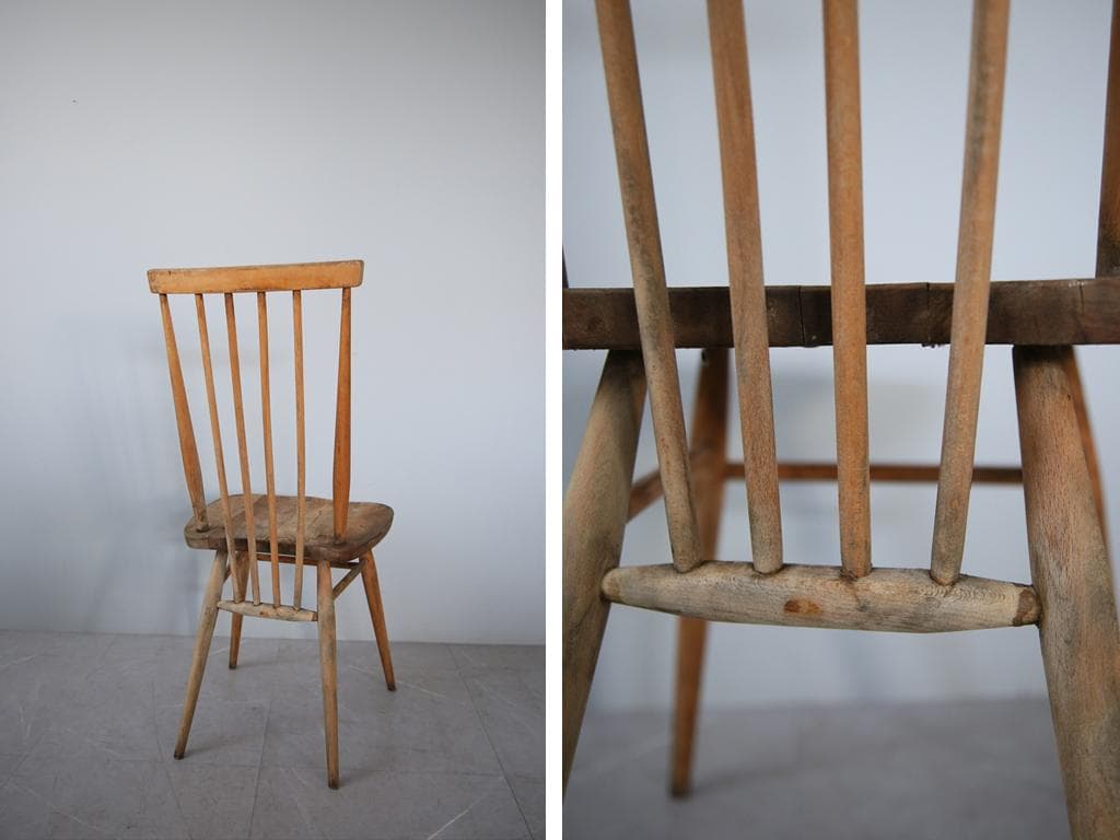 英国アンティークERCOLアーコールスティックバックチェア/木製イス(92-91