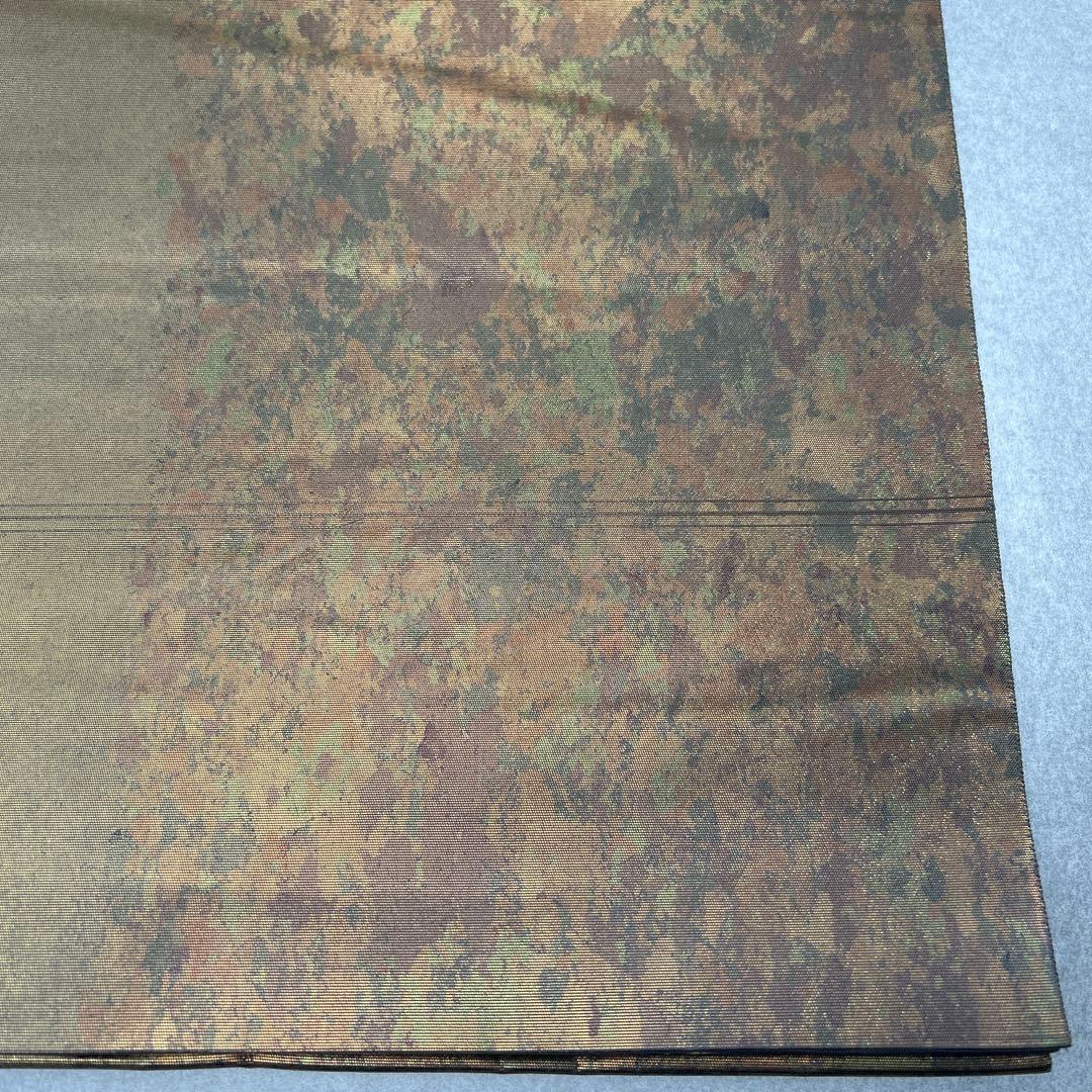 本金箔 金泥箔】シルク製 六通柄袋帯 金色と茶色のグラデーション0105