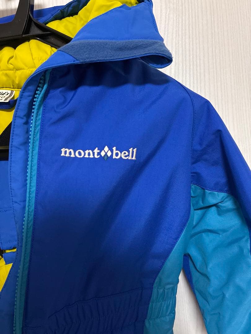 【極美品】モンベル　キッズ　子供　パウダーカバーオール　110センチ　つなぎ