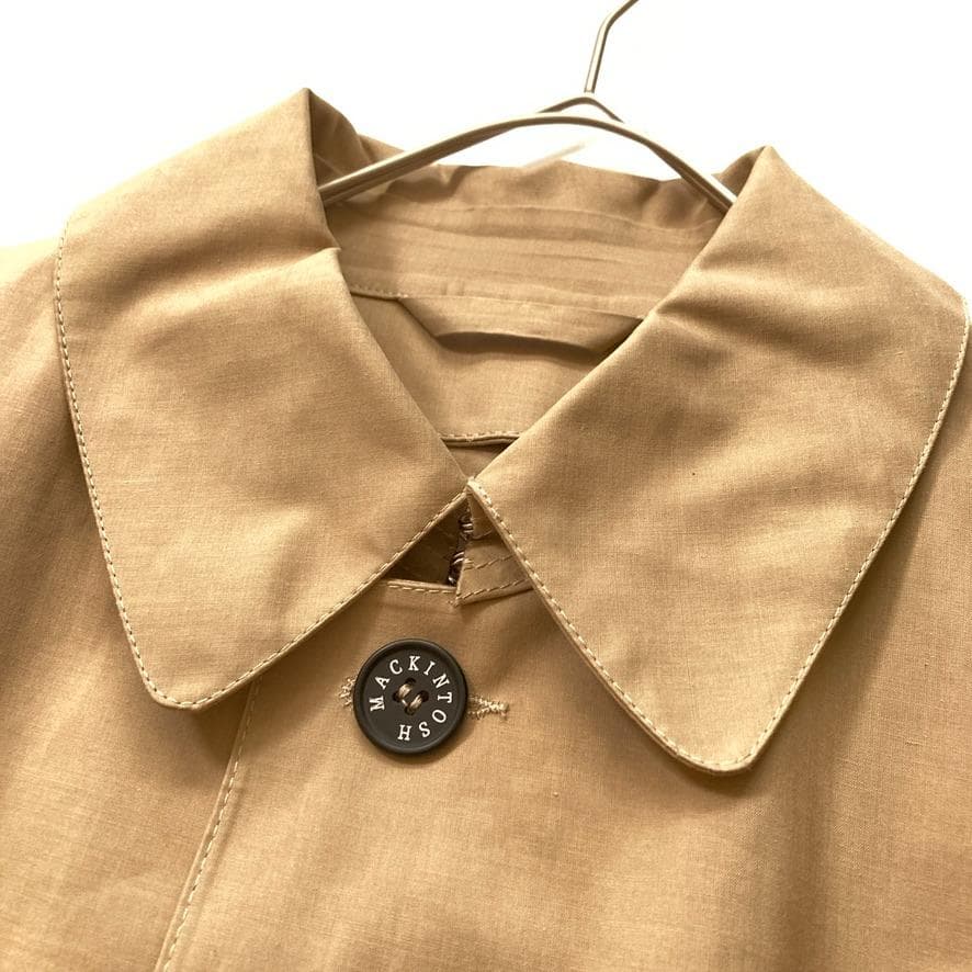 【大人気】マッキントッシュロンドン ゴム引きコート 茶タグ 38 ベージュ