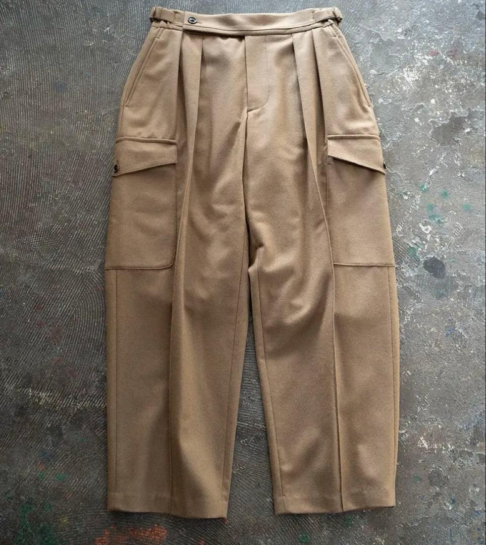 サヤトモ 2-Tack Flannel Cargo Pants ベージュ