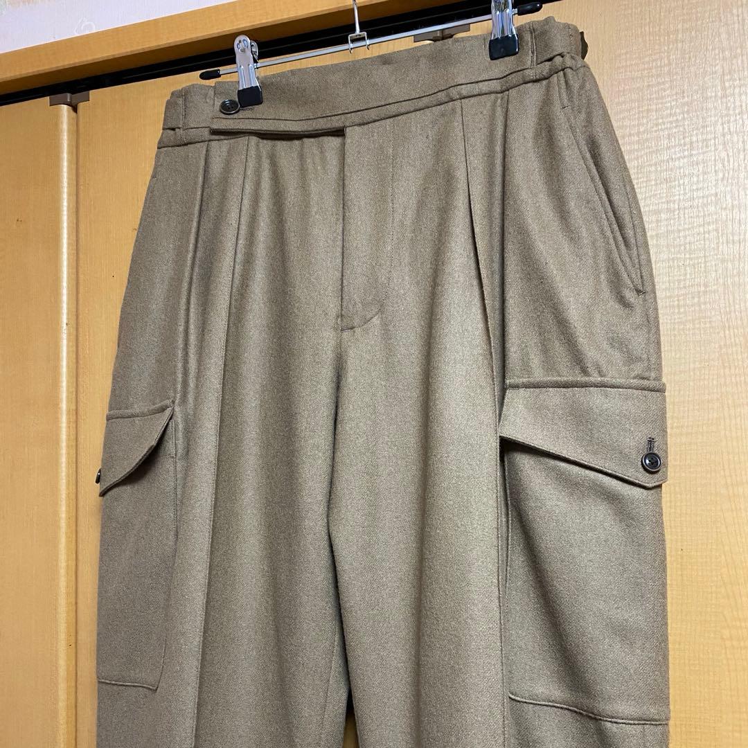 サヤトモ 2-Tack Flannel Cargo Pants ベージュ