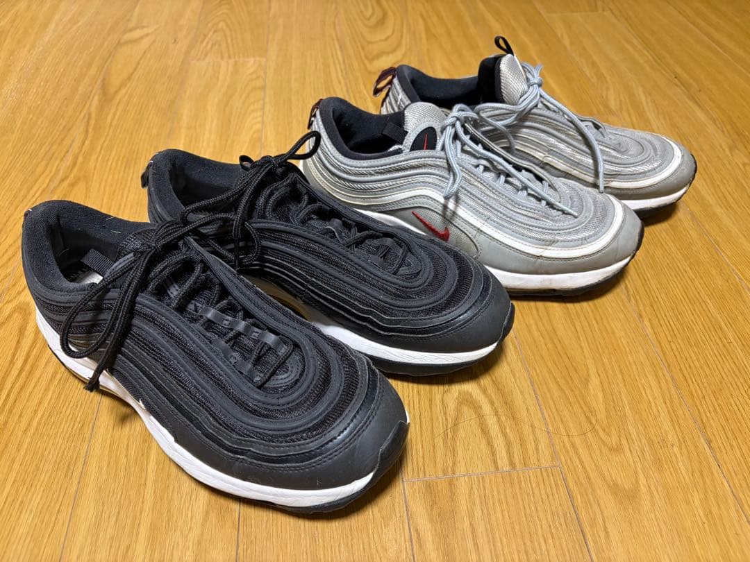 ナイキ エア マックス 97 ゴルフシューズ シルバー&ブラック2足セット