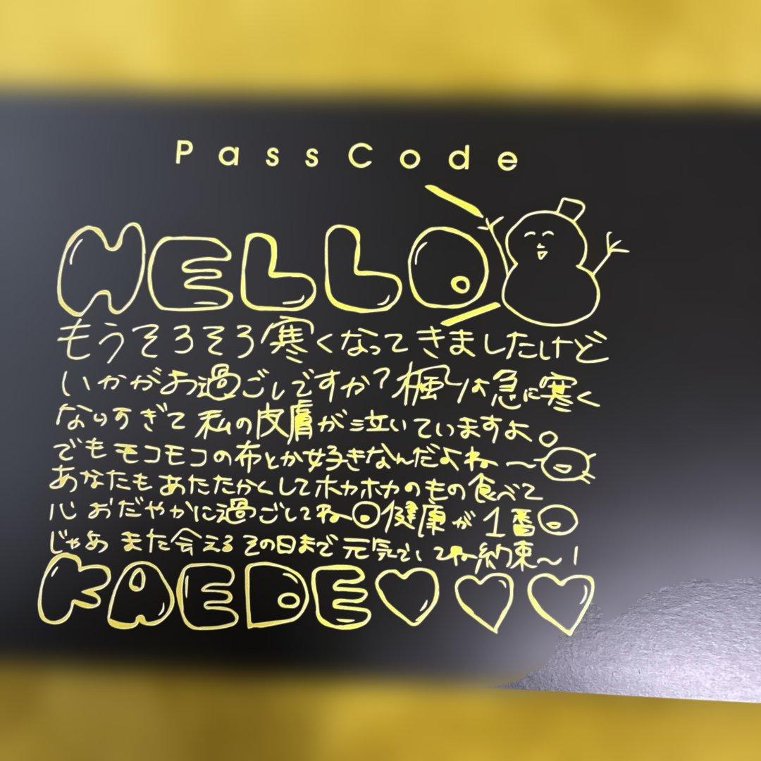 passcode 高嶋楓 KAÉDE サイン入りチェキとメッセージカード