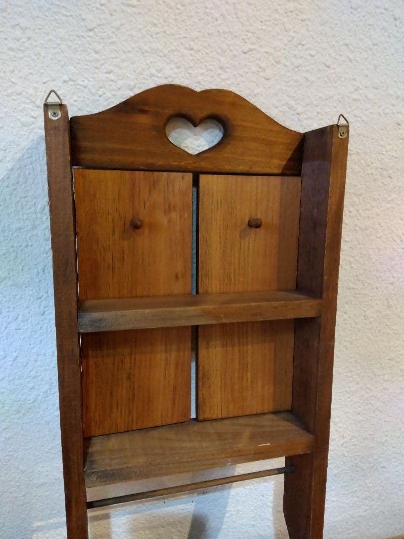 カントリー　ウォールシェルフ　ヴィンテージシェルフ　扉付