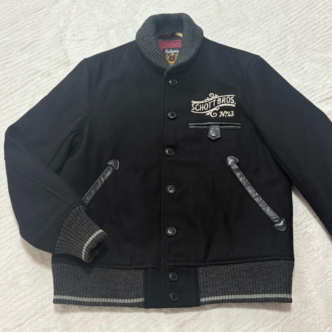 状態良好！Schott Bros. 刺繍 レザー スタジャン M 上野商会 - メルカリ