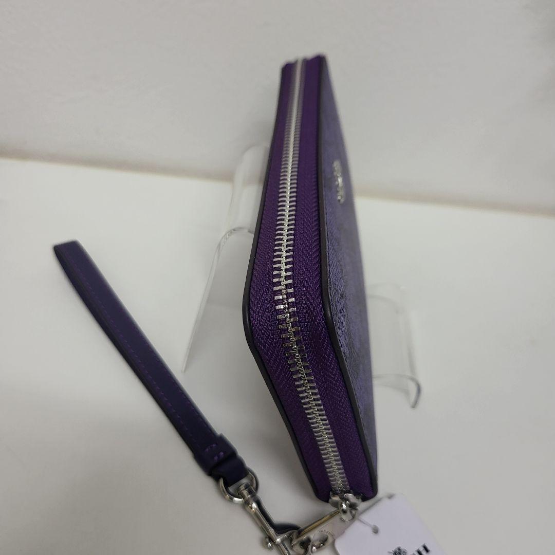 R*様 新品✨️COACH コーチ 長財布 シグネチャー パープル