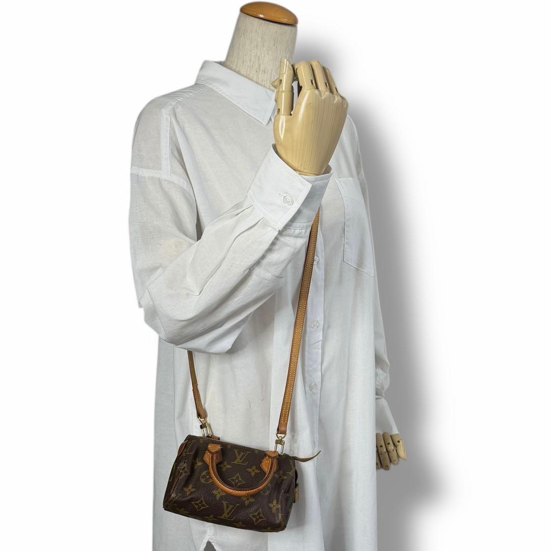 美品 ルイヴィトン モノグラム ナノ スピーディ ショルダーバッグ ビンテージ