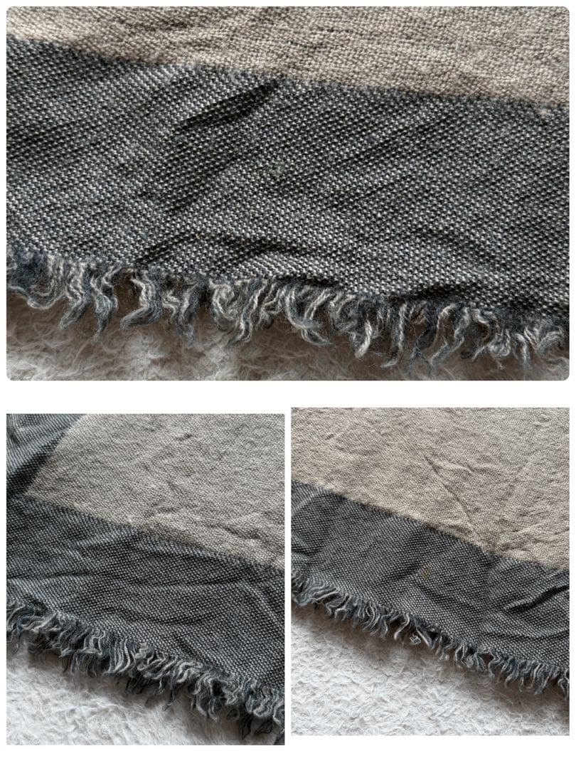 LOUIS VUITTON 大判ストール ブランドロゴ ウールカシミヤ ベージュ