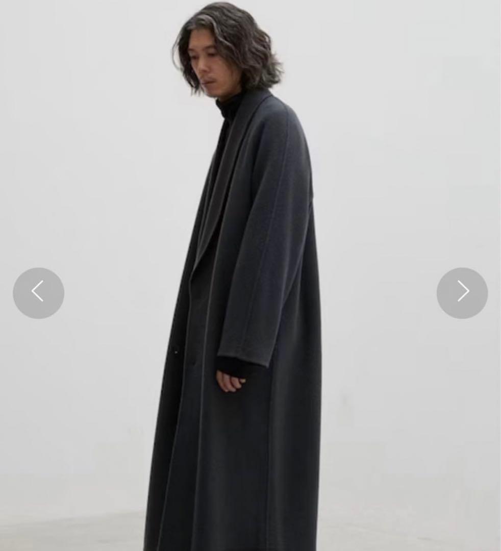 LIDNM SHAWL COLLAR REVER COAT サイズS LIDNM SHAWL COLLAR REVER