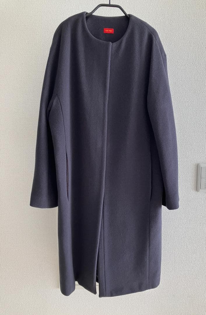 DES PRES デプレ ウールパイルモッサ コクーンノーカラーコート PRES