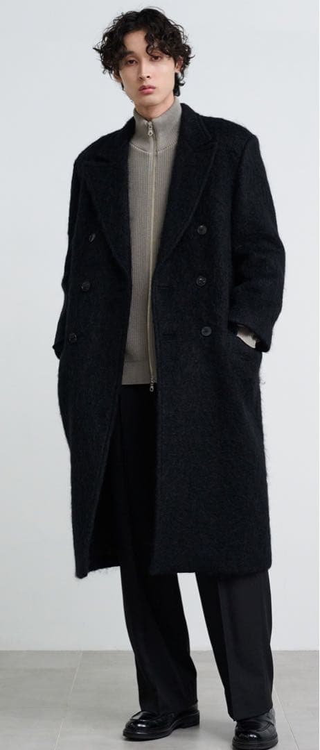 美品　【PUBLIC TOKYO】モヘア　シャギー　オーバーコート　ネイビー モヘアシャギーオーバーコート（チェスターコート）｜PUBLIC TOKYO