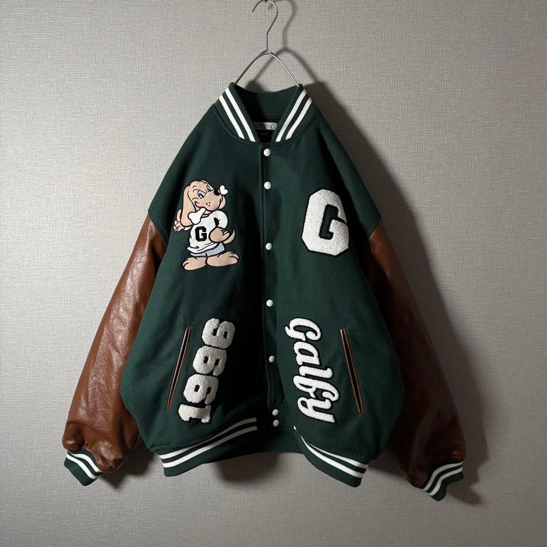 配色最高★GALFY ガルフィ スタジャン フルデコ パイル地 バック刺繍 XL