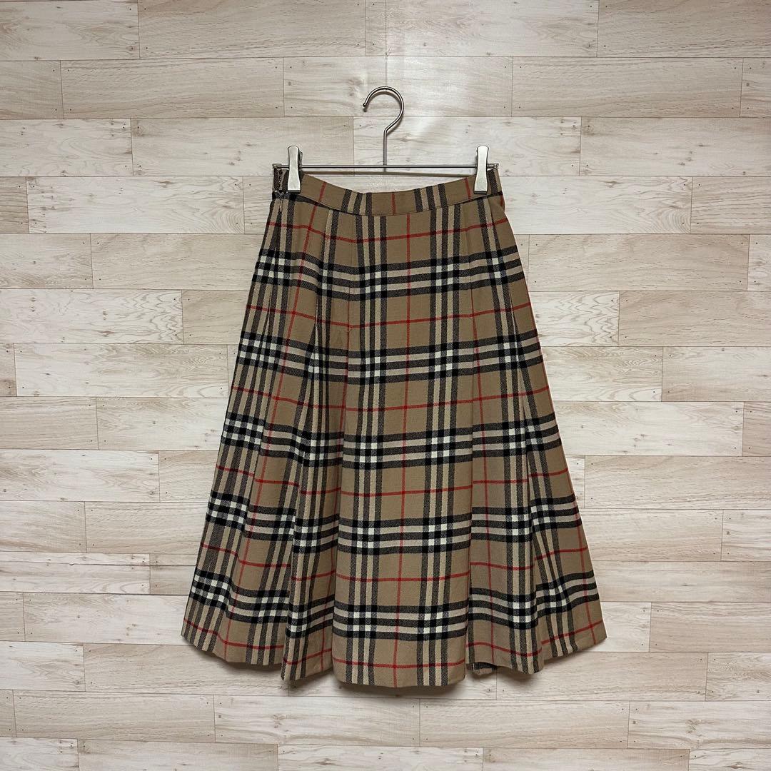 ✨BURBERRY バーバリー ノバチェック プリーツスカート ウール M✨