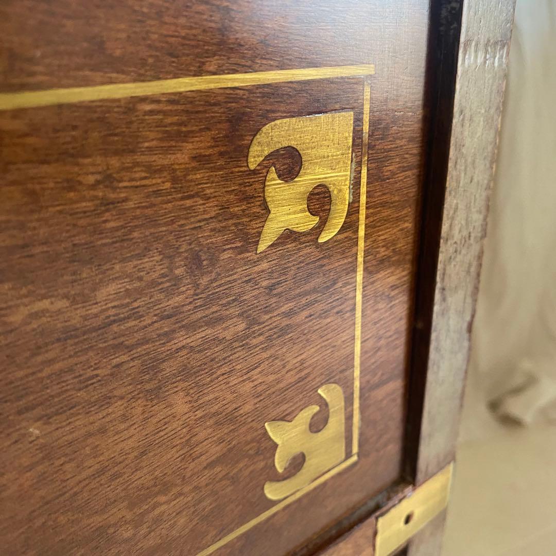 アンティーク　チェスト　ヨーロピアン　象嵌　イギリス　英国　モダン　北欧　棚