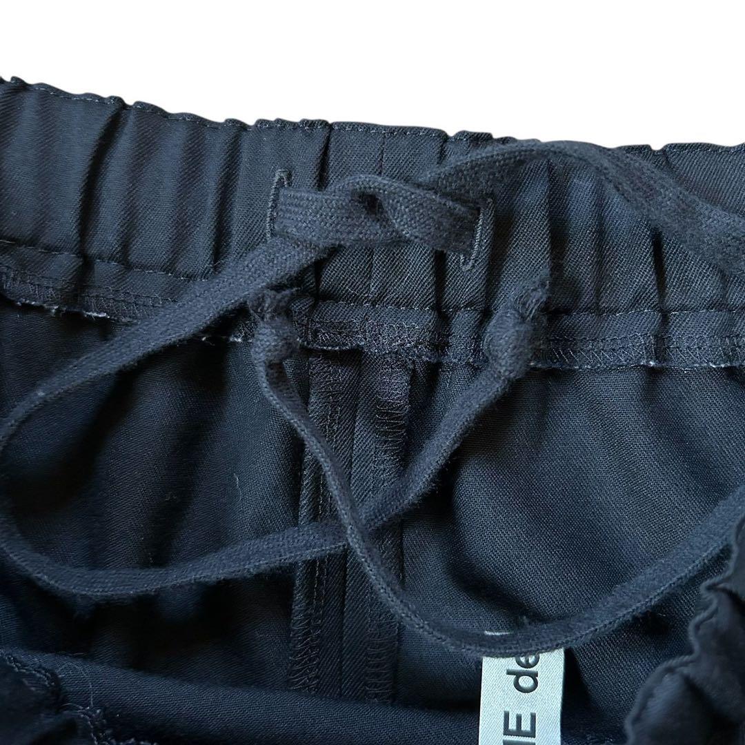 【美品】コムデギャルソン リラックスフィット 黒パンツ ギャザー デザインパンツ