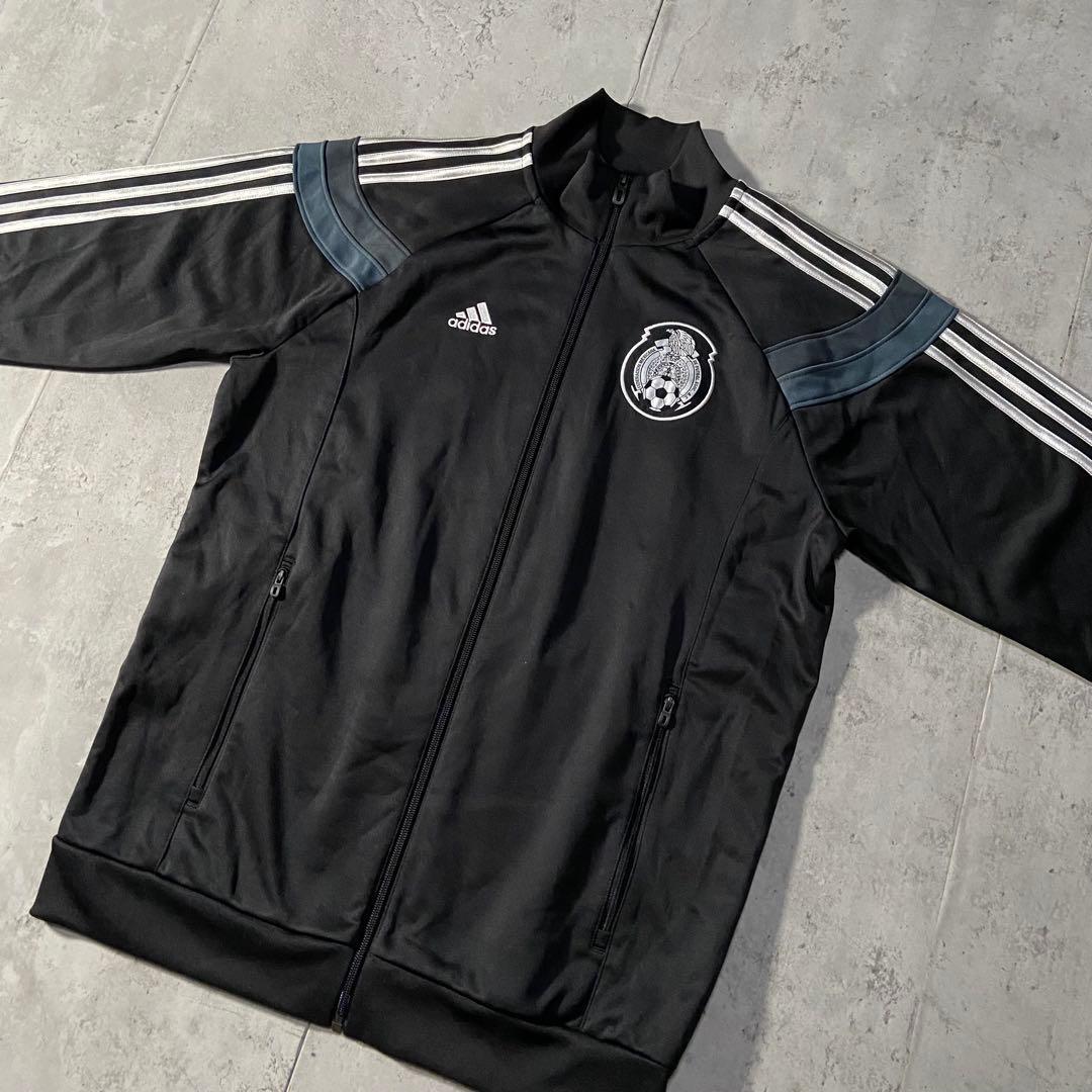 古着 adidas トラックジャケット サッカー メキシコ代表 XL 黒