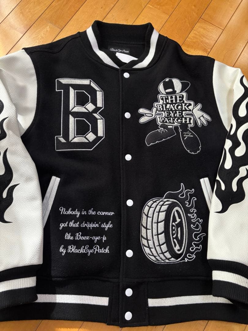 Black Eye Patch スタジャン M ブラック/ホワイト