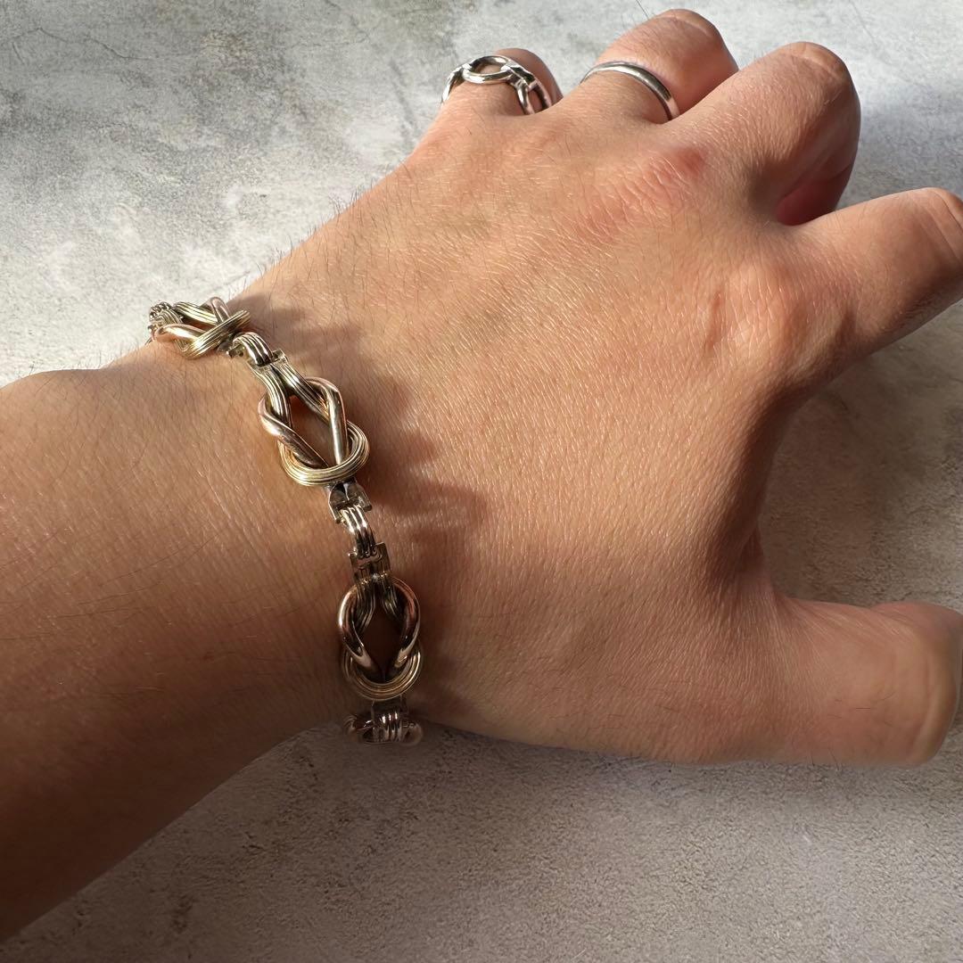 ヴィンテージ ノットリンクブレスレット 12K シルバー925 イタリア製