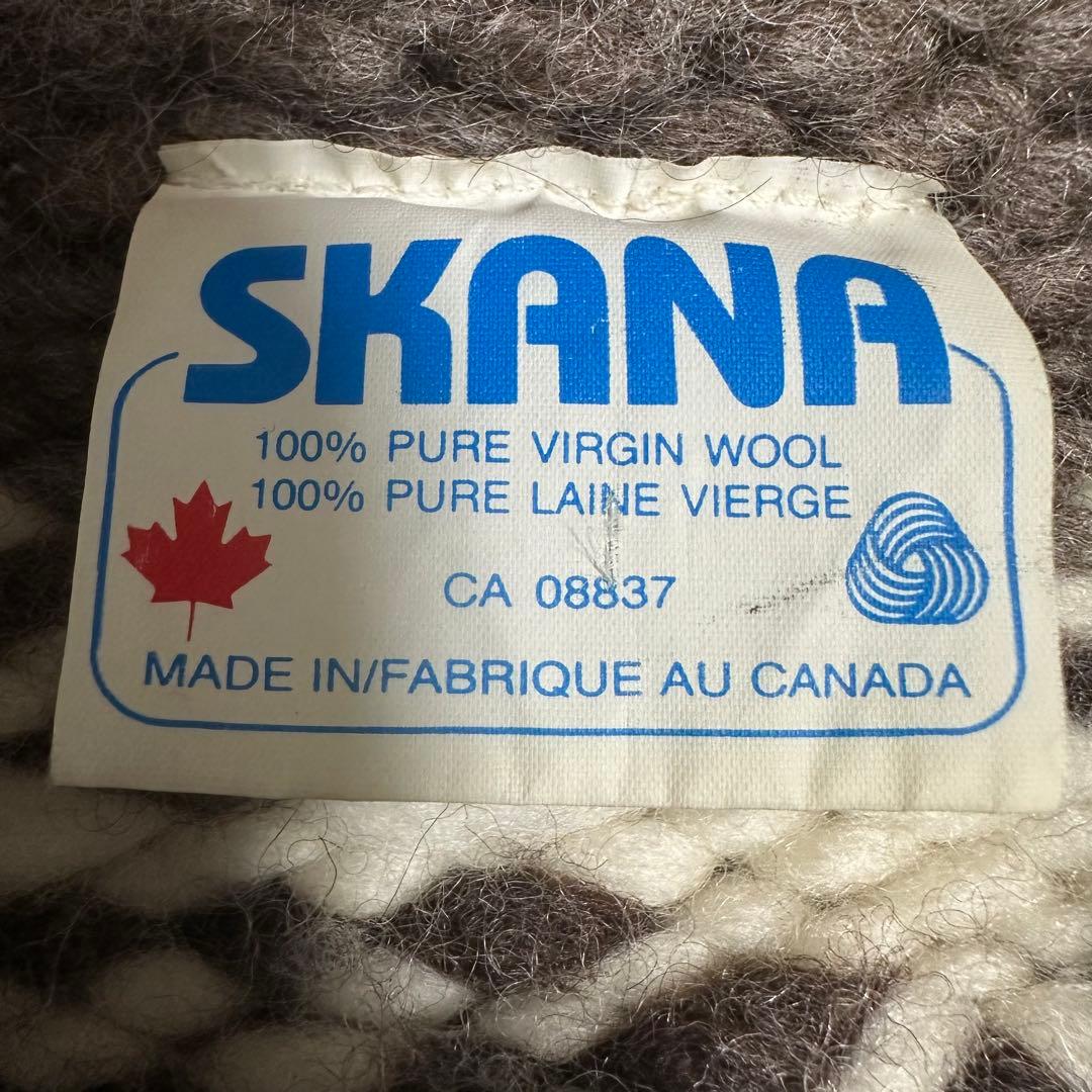 【カナダ製】SKANA カウチンニットセーター　ウッドボタン　肉厚　アメカジ