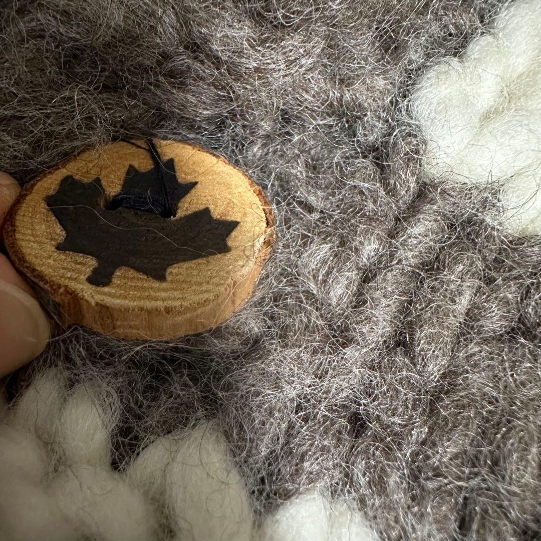 【カナダ製】SKANA カウチンニットセーター　ウッドボタン　肉厚　アメカジ