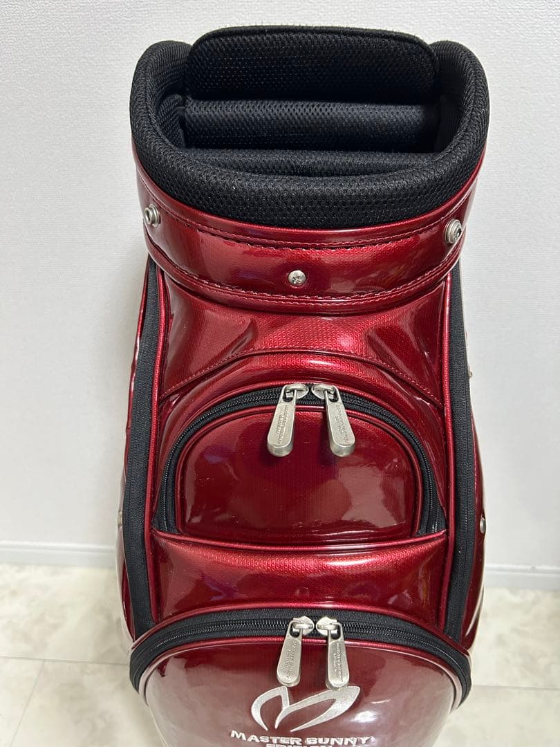 美品　マスターバニー　ツアーレッド　キャディバッグ　ヘッドカバー　エナメル　６点