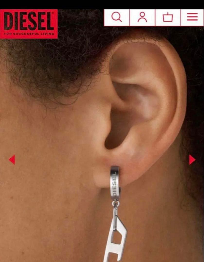 【10,230円】新品未使用ディーゼル片耳ピアス　箱無し