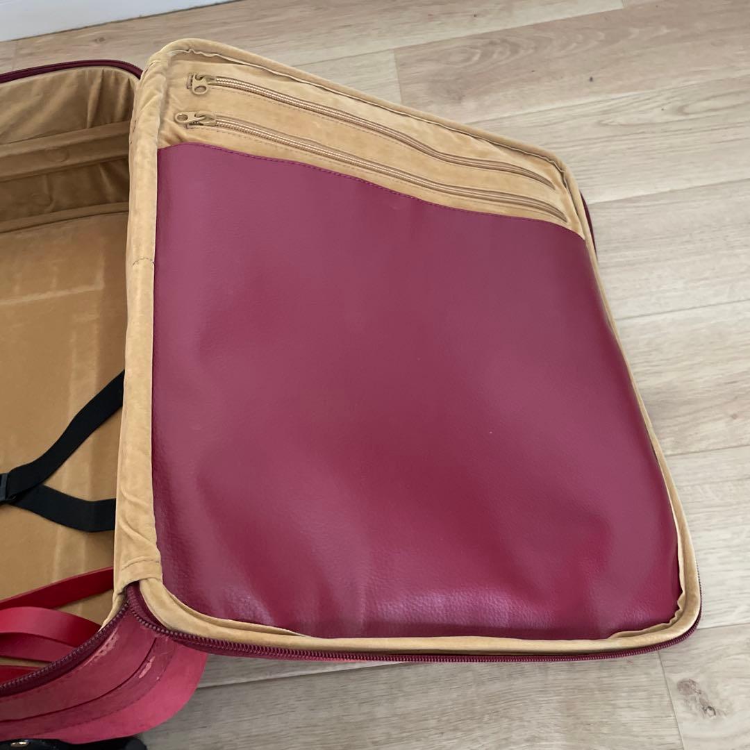 海【希少】キャリーケース オーストリッチ ダチョウ　赤 レディース