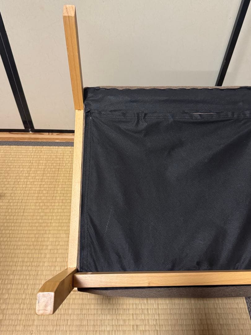 ファブリック 木肘ソファ 1P アームチェア　ローソファー1人掛け