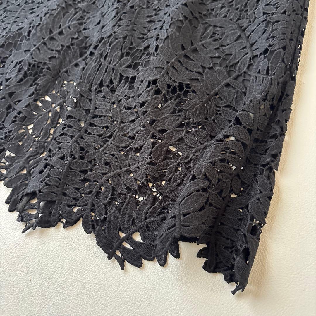 美品♡レジャ leja ドレス リーフレースカラー セットアップ ブラック