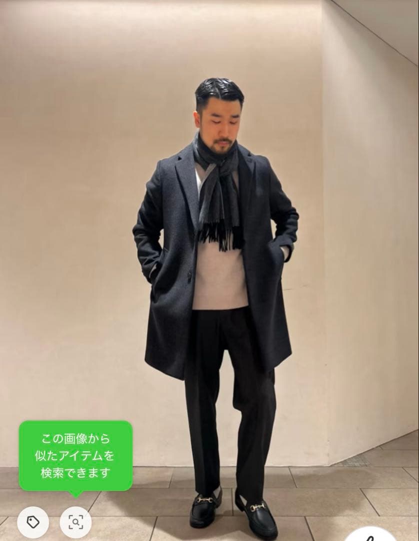 未使用級ビューティアンドユースユナイテッドアローズチェスターコートネイビーL