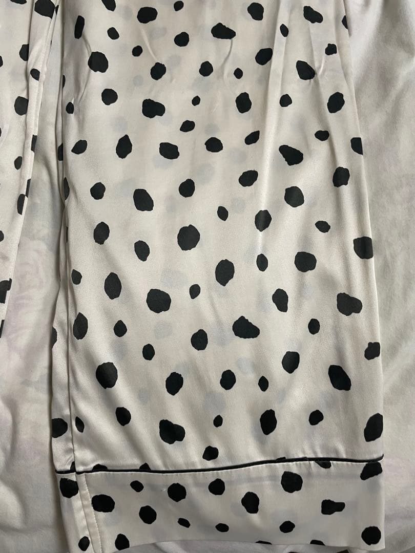 gelato pique ダルメシアンサテンシャツ・サテンロングパンツ　WHT