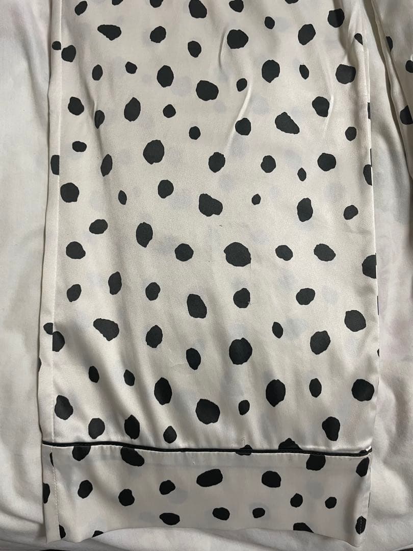 gelato pique ダルメシアンサテンシャツ・サテンロングパンツ　WHT