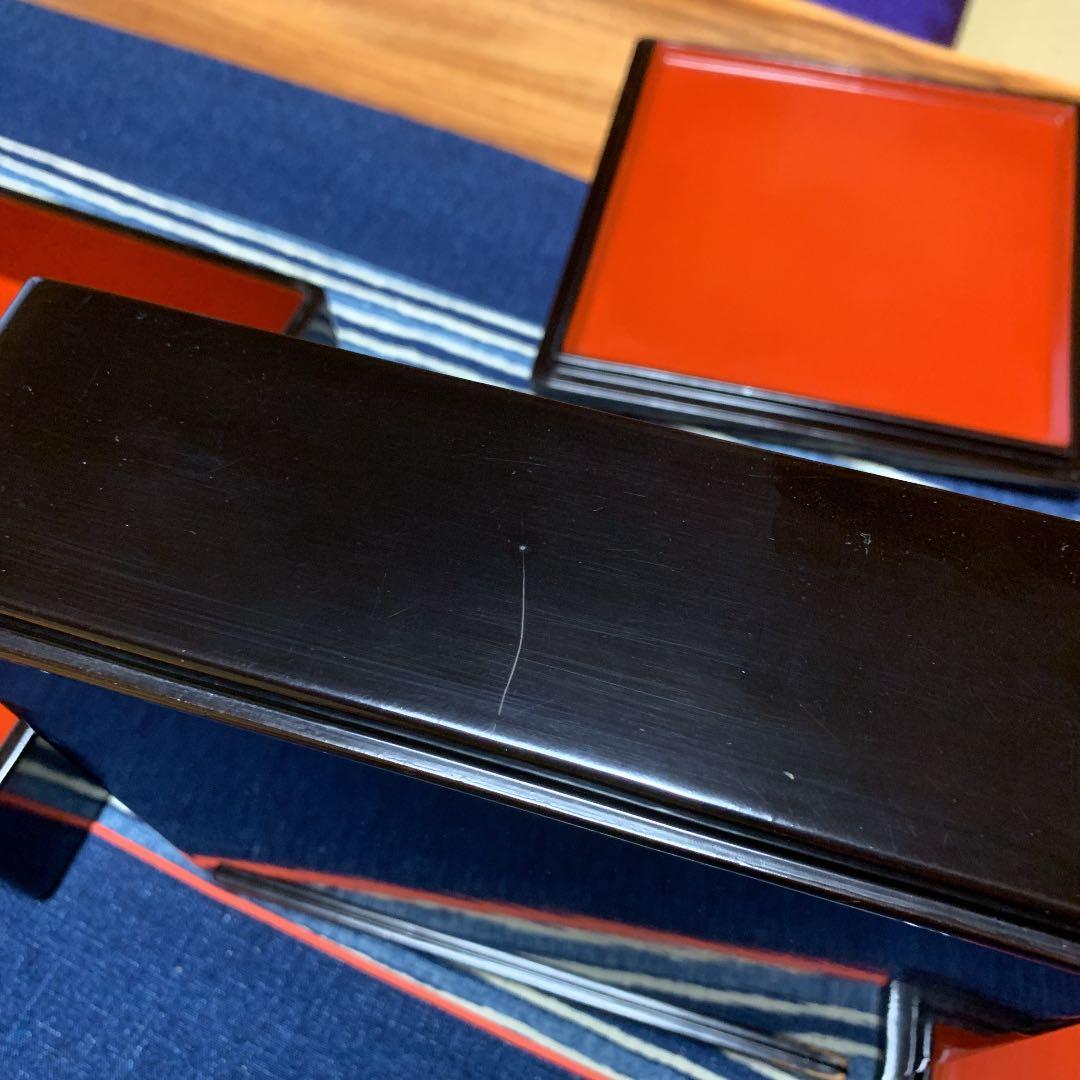 家紋入り一段重三揃い　輪島塗