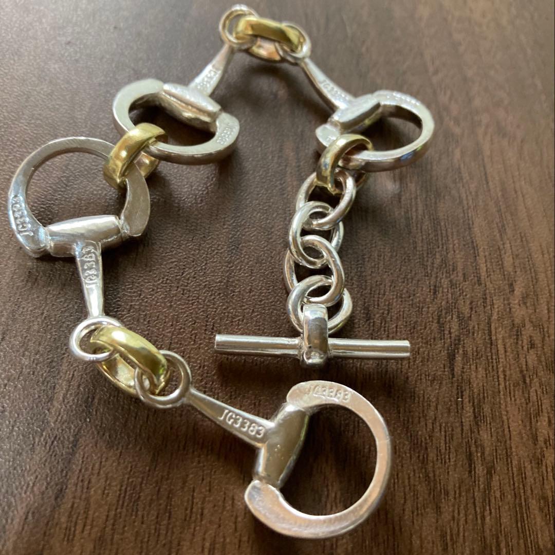 270真鍮シルバー925コンビホースビットブレスレット - メルカリ