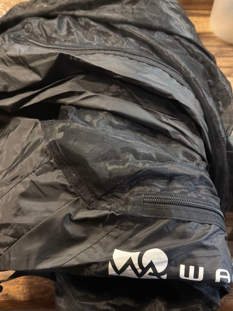 廃番貴重品】WAQ AlfaTcブラックワンポールテントと新品2又ポール