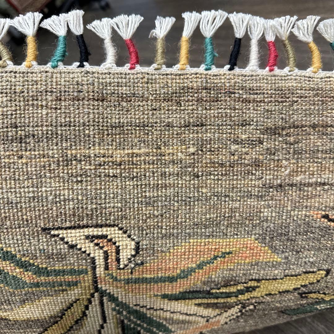 アニマルラグ122cmx80cm手織り絨毯ファインガズニウールラグトライバルラグ