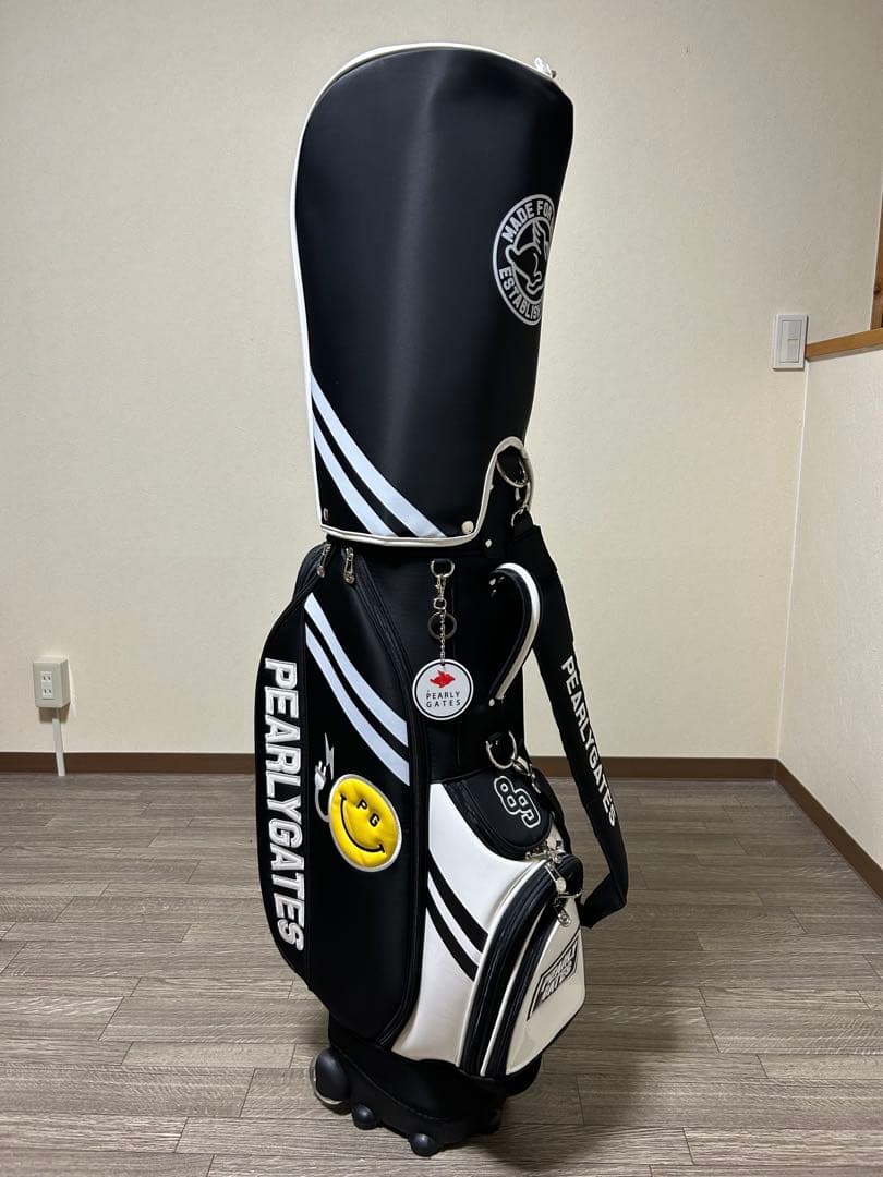 PEARLY GATES キャディバッグ スマイリーフェイス 合成革 キャスター