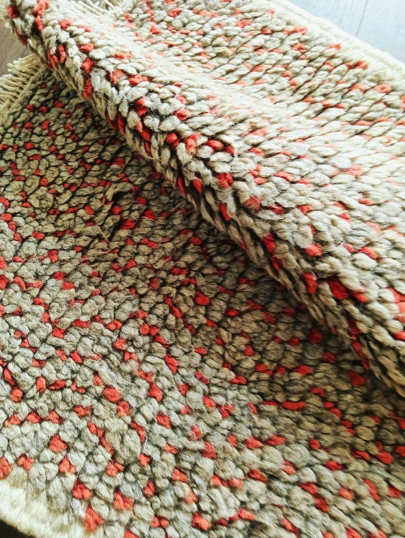 原毛色モロカンラグ　ビンテージラグ　ベニワレン　ペルシャラグ