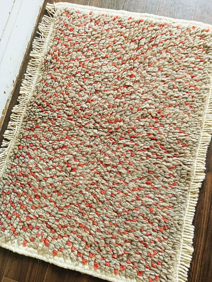 原毛色モロカンラグ　ビンテージラグ　ベニワレン　ペルシャラグ