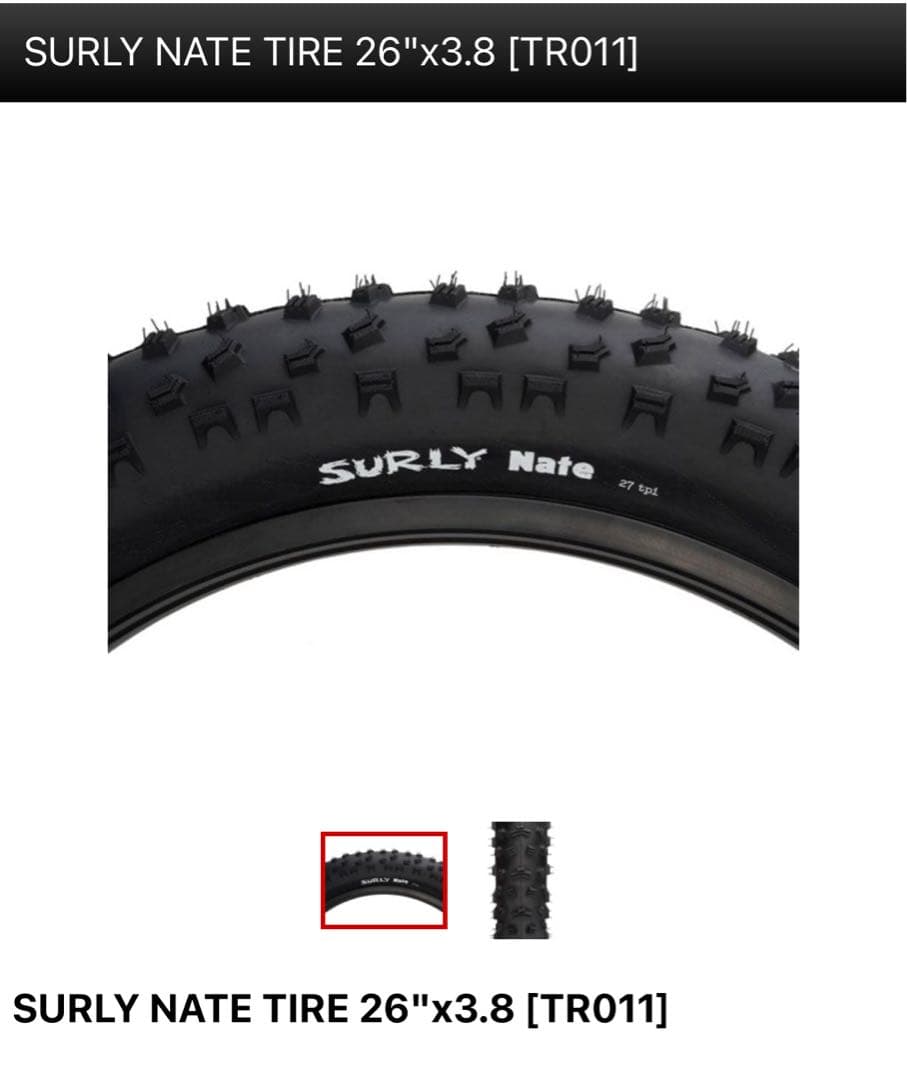 SURLY NATE TIRE 26\"x3.8 2本セット