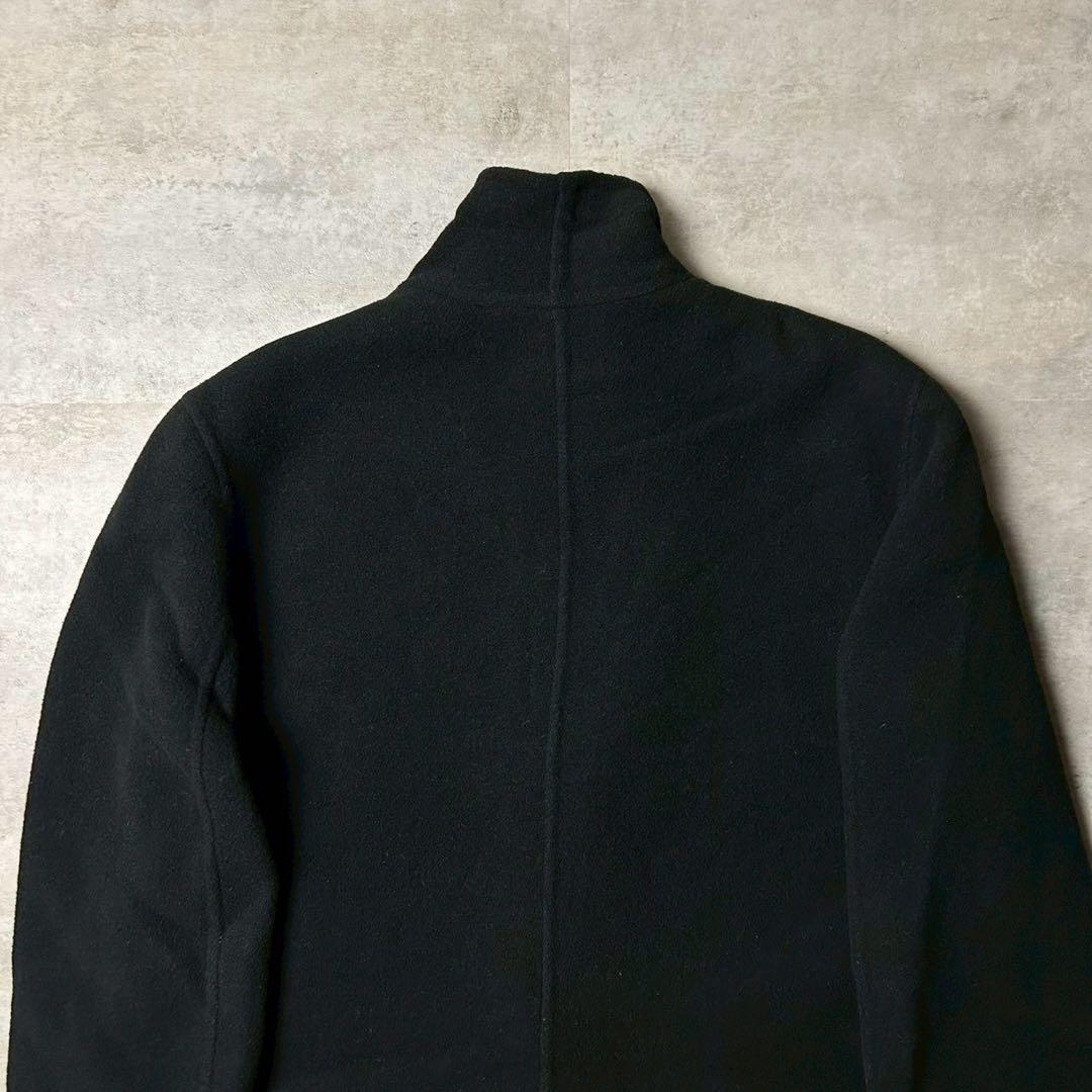 エンポリオアルマーニ イタリア製 スタンドロングコート リバーコート ブラック