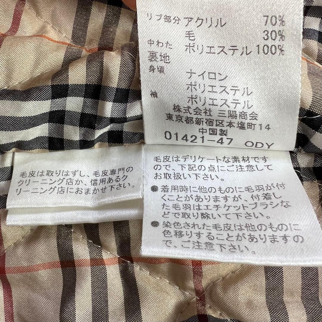 バーバリー♡モッズコート　ラクーンファー　ノバチェック 黒　36 S