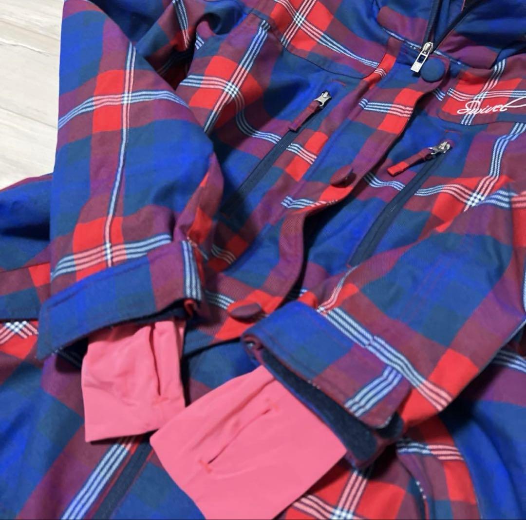 【美品】swivel スノーボードウェア スキー　上下　チェック　LL
