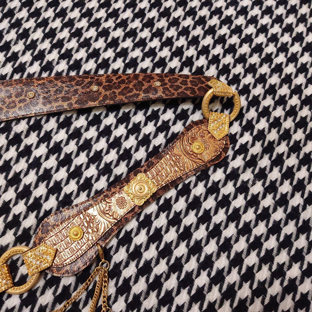 希少✨ d.i.a ベルト フェザー レオパード バックル ヴィンテージ