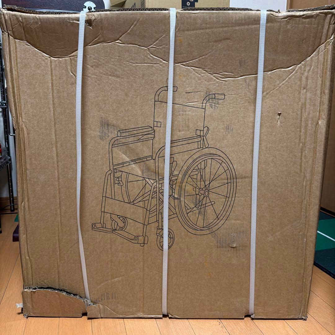 新品未使用品折りたたみ車椅子 軽量 介助型 耐荷重100kg 背折れ 透気性 青