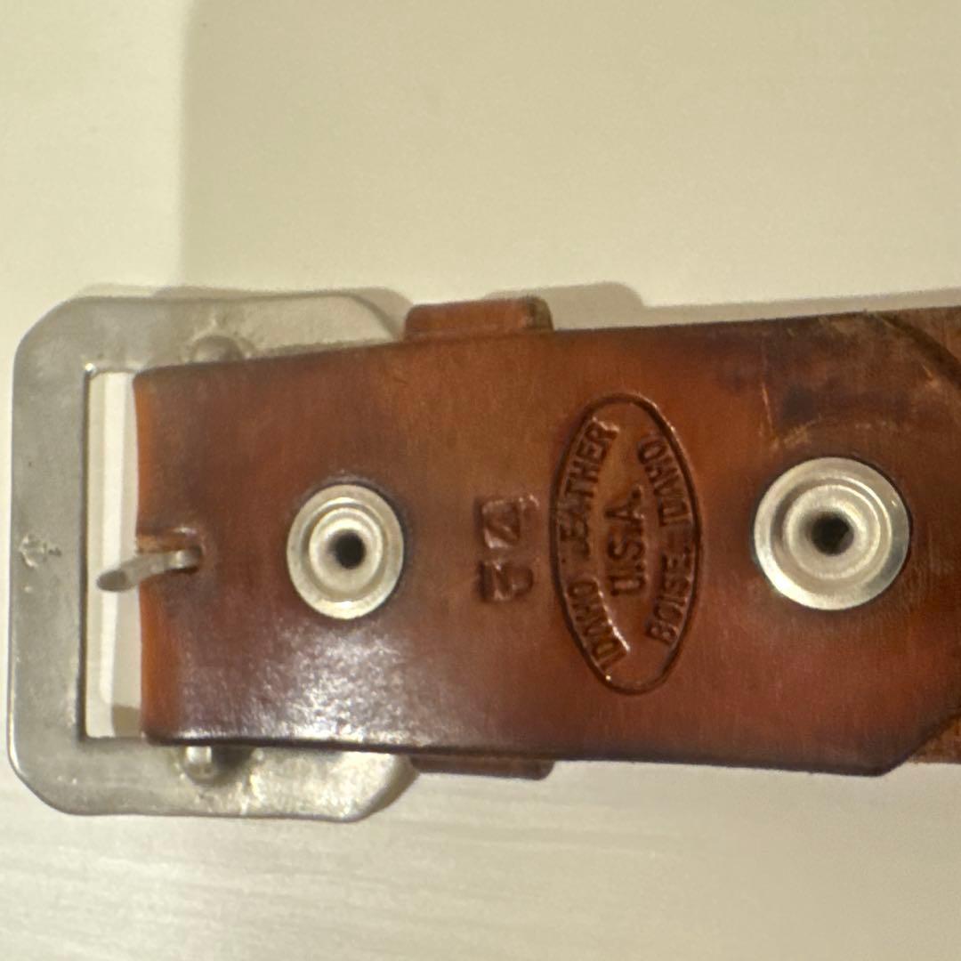 【希少】アイダホレザー ベルト ノースアンドジャッド 錨マーク 8角バックル34