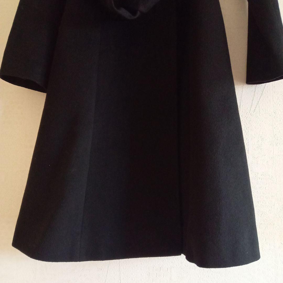 【レナウン】カシミヤ100％ コート ブラック Aライン